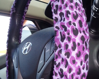 Purple Leopard Cheetah Print Steering Wheel cover