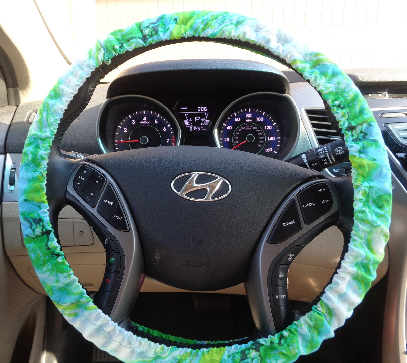 Handmade Blue Green Swirls Steering Wheel Cover Etsy