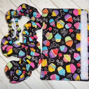 Cupcake Fabric Steering Wheel Cover Seatbelt Cover