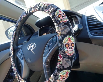 KEIAHUAN Sugar Skull Rose Print Steering Wheel Cover for Women Girl,Anti Slip and Sweat Absorption 15 inch Auto Car Wrap Cover,Universal Car Interior Accessories KEIAHUAN Sugar Skull Rose Print Steering Wheel Cover for Women Girl,Anti Slip and Sweat Absorption 15 inch Auto Car Wrap Cover,Universal Car Interior Accessories