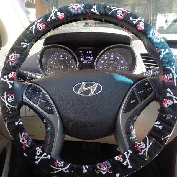 Pirate and Skull and Cross Bones Steering Wheel cover Seatbelt Cover