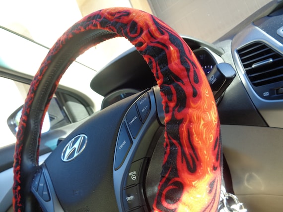 Cubierta del volante de llamas de fuego rojo Cubierta del cinturón de  seguridad -  España