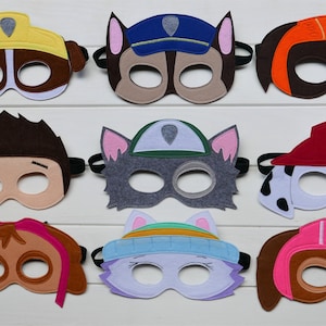 Pups Inspired Felt Party Masks / Halloween Costume / Birthday Party Favors