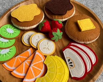 Pfannkuchen Set / Handgemachtes Filzspiel Essen für Kinder / Pretend Play / Montessori Lernspielzeug Küche / Filzspielzeug für Kleinkinder und Kinder