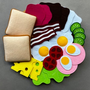 Breakfast Set / Handmade Felt Play Food for Kids / Pretend Play / Montessori Educational Kitchen Toys / Role Play / Ready to Ship