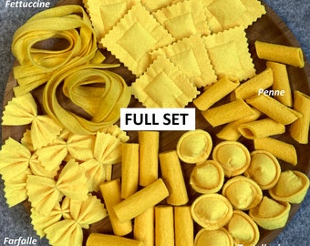 Set di pasta / Cibo da gioco in feltro fatto a mano per bambini / Gioco di finzione / Montessori / Giocattoli educativi da cucina / Cibo giocattolo in feltro per neonati e bambini