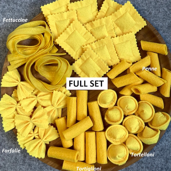 Pasta Set / Handmade Felt Play Food for Kids / Pretend Play / Montessori / Educational Kitchen Toys / Felt Toy Food for Toddlers and Kids
