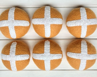 Bollos de Pascua / Juguete de cocina Montessori de fieltro hecho a mano / MorKuzuNY