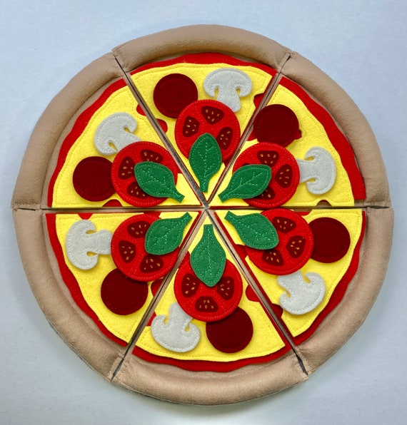Pizza Set and Toppings of Your Choice / Handmade Felt Play Food for Kids /  Pretend Play / Montessori Educational Kitchen Toy /ready to Ship 