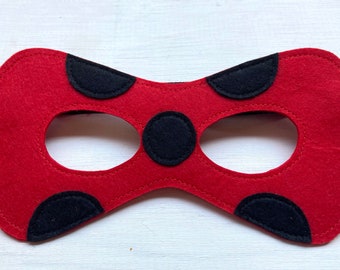 Ladybug and Cat Handmade Felt Party Masks / Ready to Ship