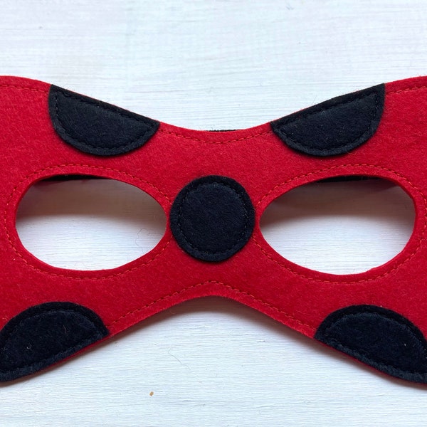 Ladybug and Cat Handmade Felt Party Masks / Ready to Ship