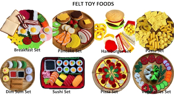 Pizza Set and Toppings of Your Choice / Handmade Felt Play Food for Kids /  Pretend Play / Montessori Educational Kitchen Toy /ready to Ship 
