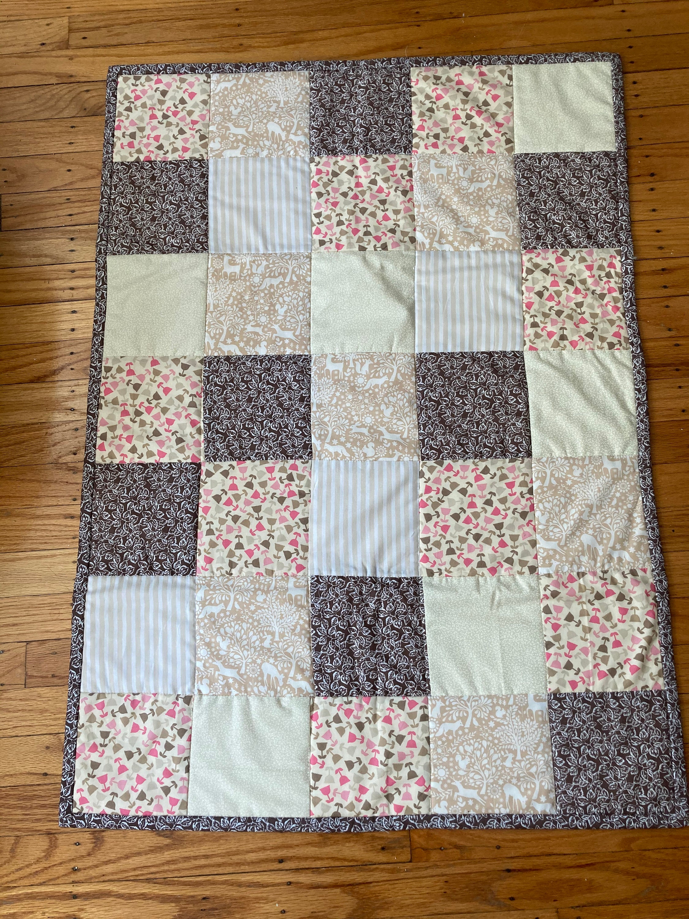 Cotton baby blanket quilted 100 cotton sewn handsewn approx Etsy