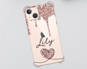 Personalized Floral Name iPhone Case: Shockproof Clear Cover