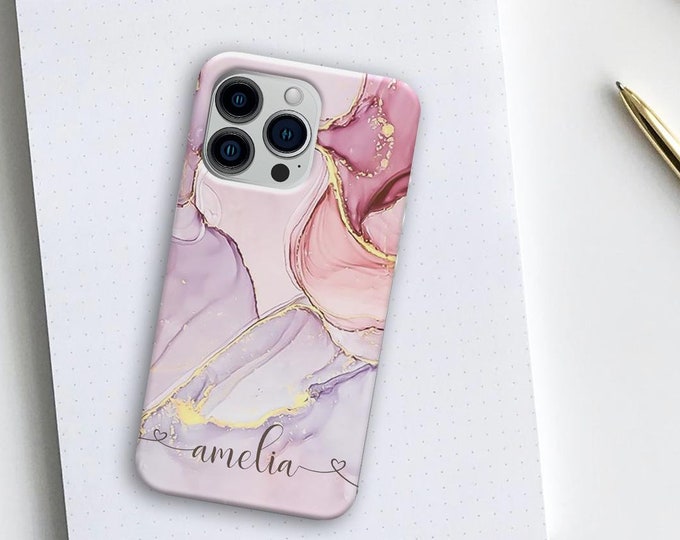 Personalised Phone case iPhone 16 watercolour marble name initials phone silicone cover iPhone X Xs max Xr 11 Pro MAXFather's Day