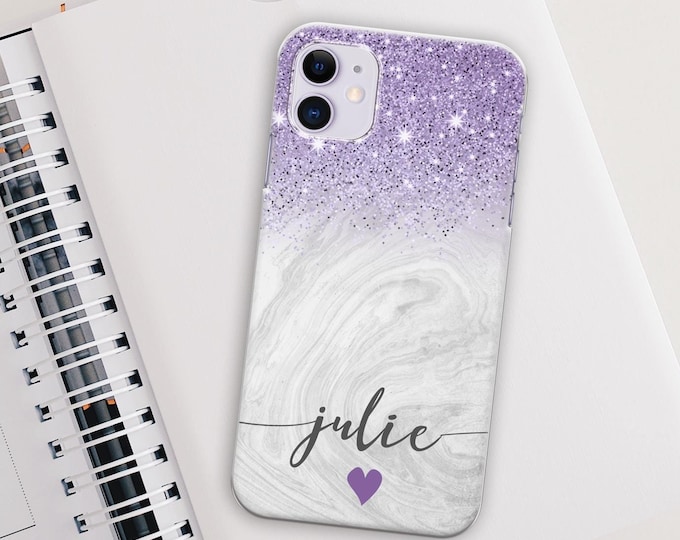 PERSONALISED Marble Glitter Phone Case name initials hard plastic phone case cover for apple iphone 5 5s 6 7 8 11 Pro Xs XR Xs MAX