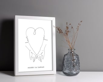Personalised Valentines Gifts for Her Him Girlfriend Boyfriend Love Pair HandsFather's Day