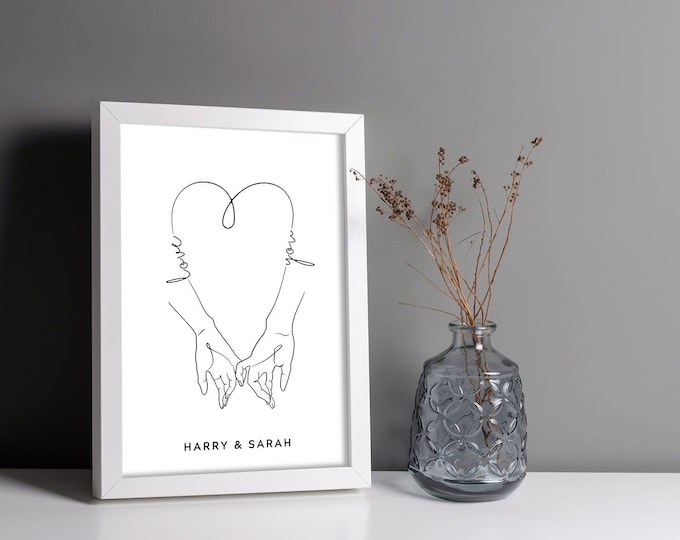 Personalised Valentines Gifts for Her Him Girlfriend Boyfriend Love Pair HandsFather's Day