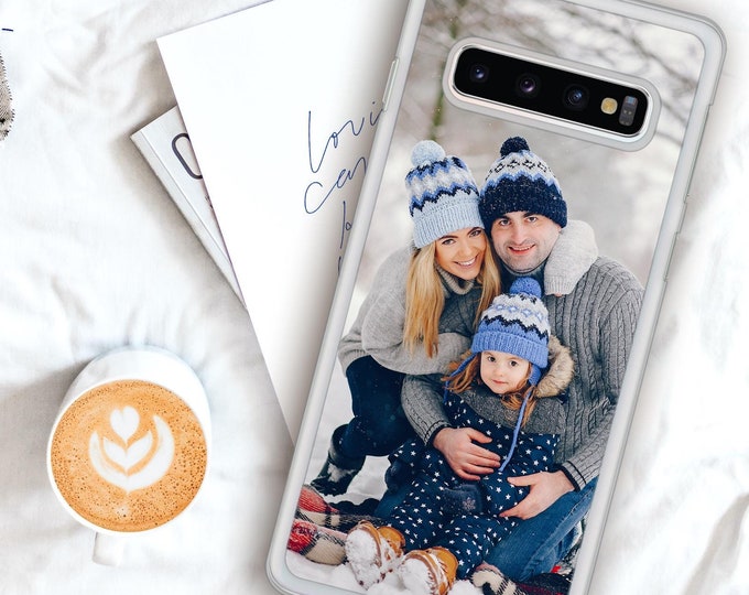 PERSONALISED phone case single photo collage clear plastic phone case cover for Samsung Galaxy S8 S9 S10 S10+ S20 S20+Father's Day