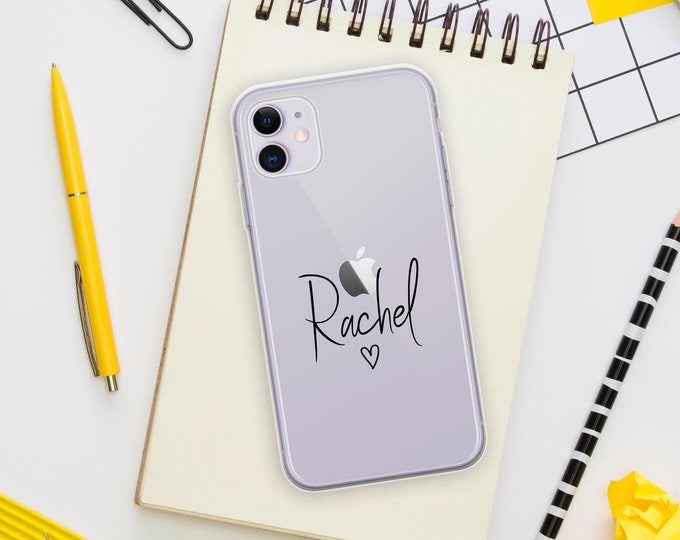 Personalised Phone case 16 hearts custom name initials great gift phone silicone cover iPhone  7 8 X Xs max Xr 11 Pro MAXFather's Day