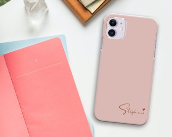 PERSONALISED phone case name initial hard plastic phone pastel case cover for apple iphone 5 5s 6 7 8 11 Pro Xs XR Xs MAXFather's Day