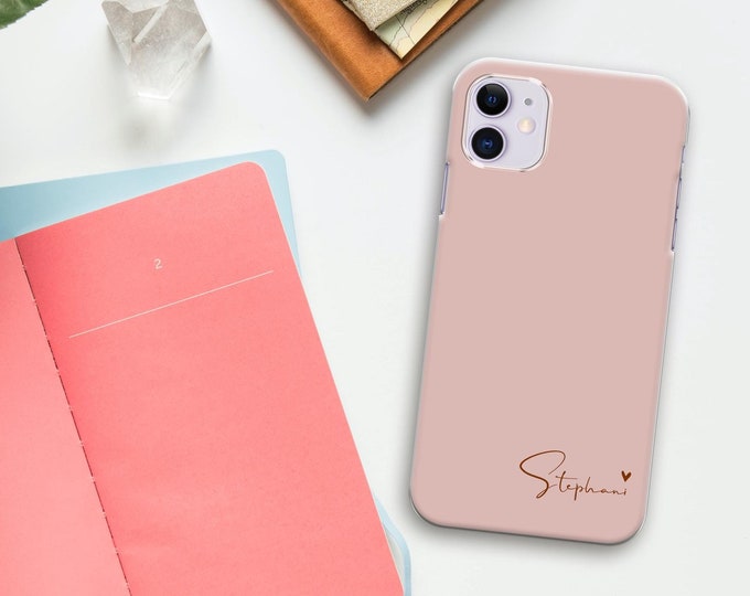 PERSONALISED phone case name initial hard plastic phone pastel case cover for apple iphone 5 5s 6 7 8 11 Pro Xs XR Xs MAXFather's Day