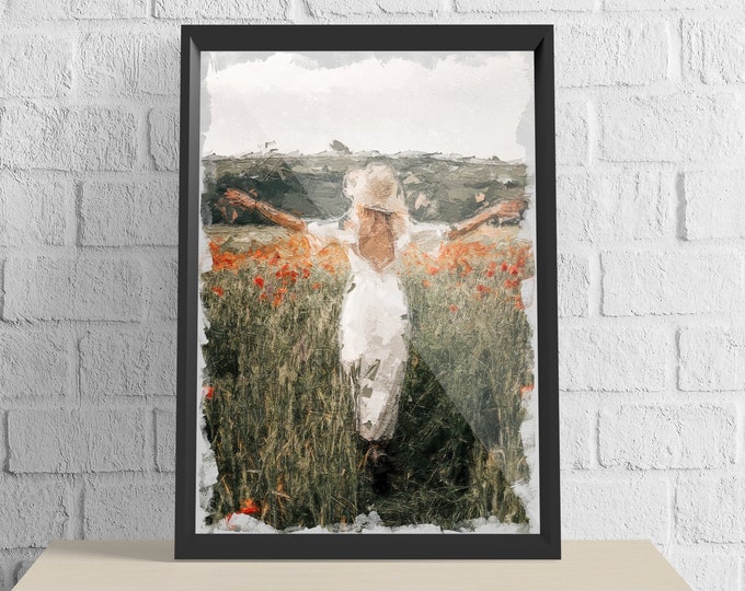 Personalised Decor Personalised Art From Photo Print Portrait Family Children Room Decor Wall Bespoke Digital ArtworkFather's Day