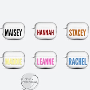 PERSONALISED silicone case for Airpods 1st and 2nd Generation Airpods Pro cover name initials for Apple gift for herFather&#39;s Day