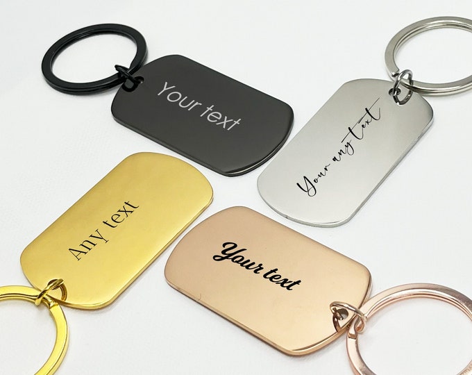 Personalized Laser Engraved Metal Keychain: gift for boyfriend, gift for son, anniversary gift, birthday gifts himFather's Day