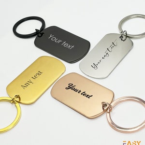 Personalisierte Laser gravierte Metall Schlüsselanhänger: Geschenk für Freund, Geschenk für Sohn, Jubiläumsgeschenk, Geburtstagsgeschenke ihn Vatertag