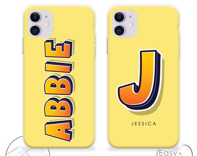 Personalised Phone case iPhone 12 custom name initials great gift phone silicone cover iPhone 5 5s SE 6 6s Plus 7 8 X Xs max Xr 11 Pro MAX