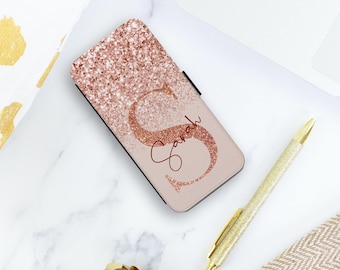 Flip Wallet Phone Case name initials phone case for iPhone X 6 6s 7 8 Plus for Samsung S6 S7 Edge S8Father's Day