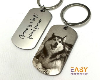 Personalised Photograph Keyring | Laser Engraved Photo Keyring | Couples Keyring Gift | Anniversary Gift | Father's Day