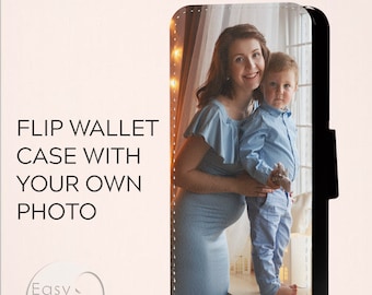 Personalised Photo Phone Case, Flip Wallet , Custom photo phone cover For iPhone and Samsung Galaxy  Christmas giftFather's Day