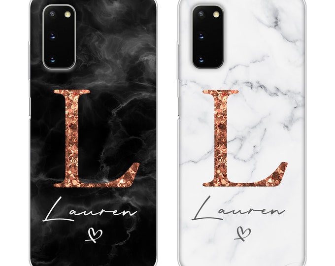 Personalised phone case for Samsung with initials and custom name soft silicone Galaxy S8 S9 Plus S10e S20 S20+ S20 Ultra S21Father's Day