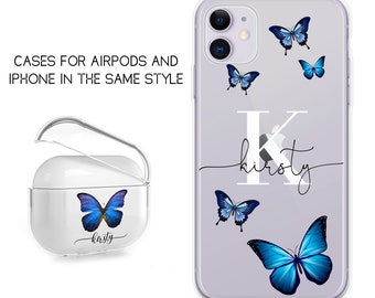 PERSONALISED phone case initials name silicone cover for apple iphone 6 6s Plus 7 8 X Xs max Xr 11 Pro Max case for Airpods cover