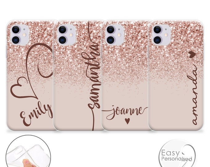 Personalised Phone case iPhone 11 custom name initials phone silicone cover iPhone 5s SE 6 6s Plus 7 8 X Xs max Xr 11 Pro MAX gift for her