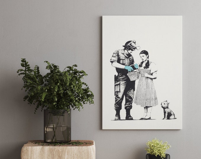Banksy Stop and Search Canvas wall art print on canvas Picture for Home Office DecorFather's Day