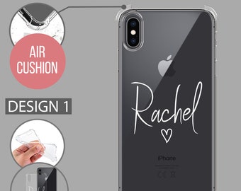Personalised Custom Initials Swirl Heart Name Phone shockproof case for iPhone X, XR, XS Max iPhone 12 Pro Max Mini gift for Mother's Day