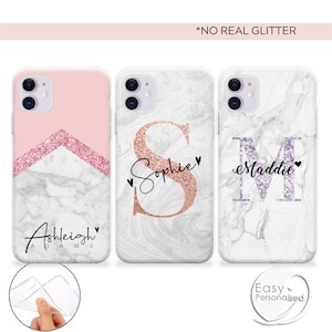 Marble phone case PERSONALISED initial name silicone cover for apple iphone 5 5s SE 6 6s Plus 7 8 X Xs max Xr 11 Pro Max 12 Pro Max Mini