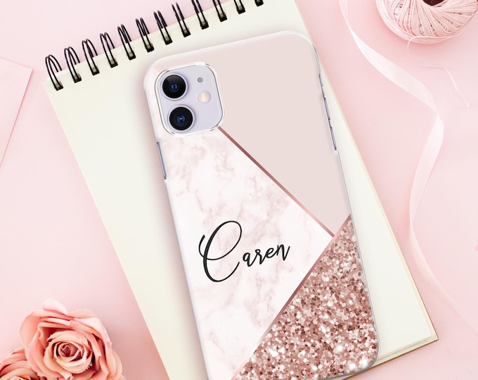 Personalised phone case iphone 11 name initial hard plastic phone marbled cover for apple iphone 5 5s 6 7 8 11 Pro Xs XR Xs MAX