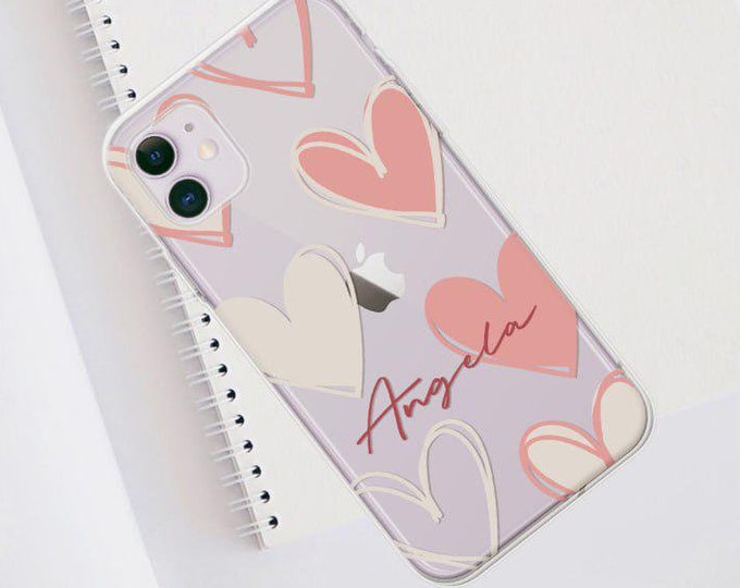 Clear Silicone Heart Phone Case for iPhone 11, 12, 13, 14, 15, 16 – Personalised Just for YouFather's Day