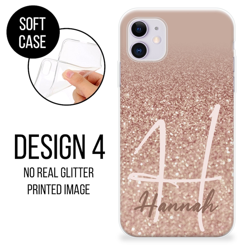 Personalised Phone case cute hearts custom name initials great gift phone silicone cover iPhone 5 5s SE 6 6s Plus 7 8 X Xs max Xr 11 Pro MAX