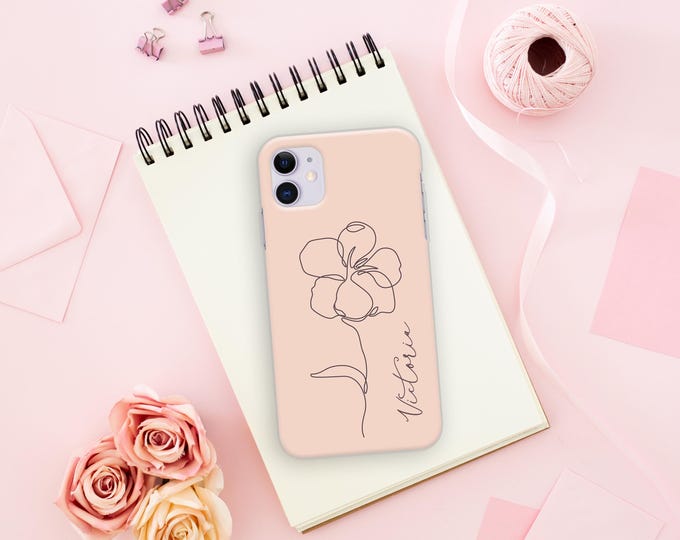 Personalized Floral iPhone Case: Custom Initial Silicone Cover