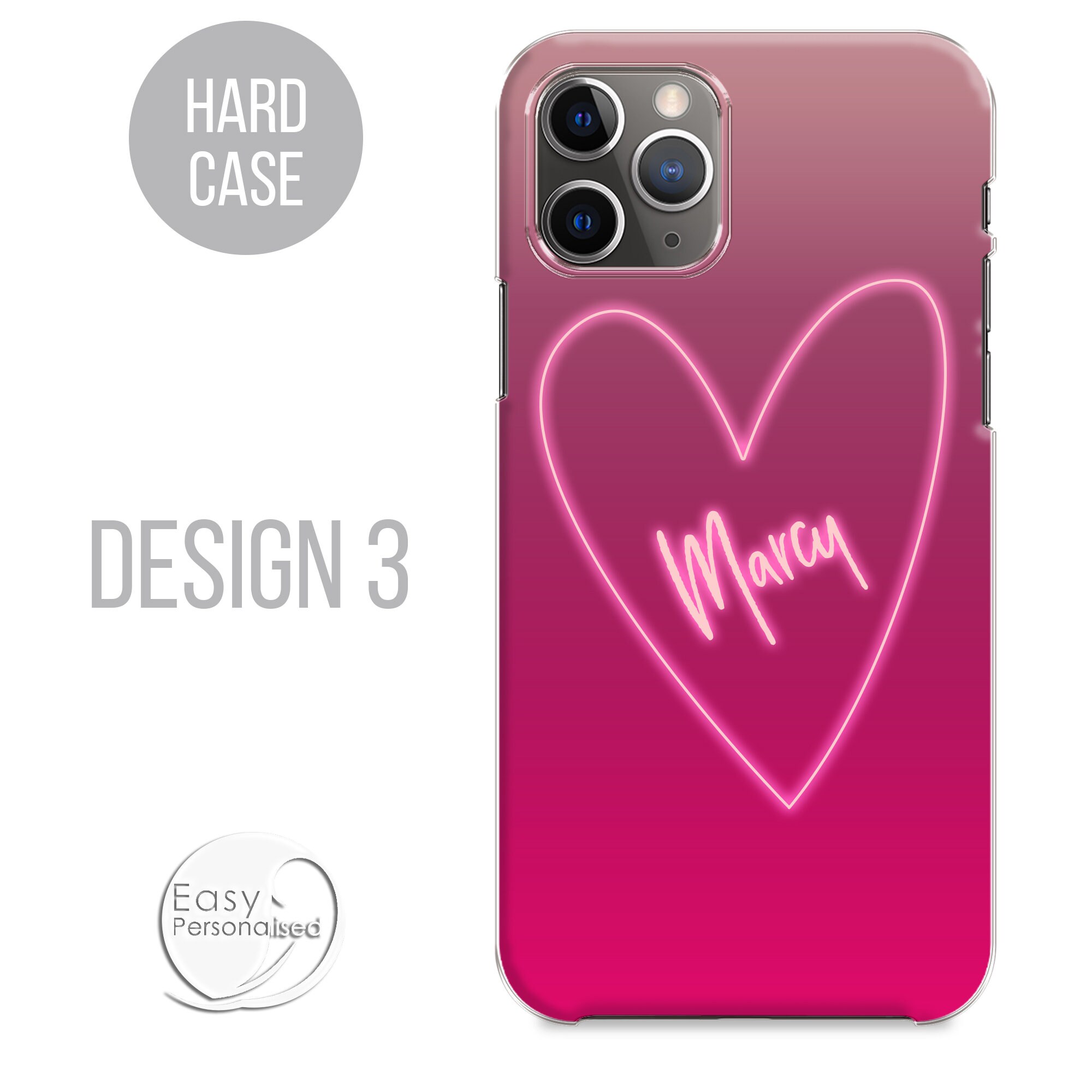PERSONALISED Phone Case Name Initial Hard Plastic Neon Glow Etsy UK