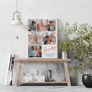 Personalisierte Leinwand Collage. Ihre 4 Fotos Bild auf Leinwand. Benutzerdefinierte Leinwand. Drucken Sie Ihr eigenes Foto. Fertig zum Aufhängen auf LeinwandVatertag