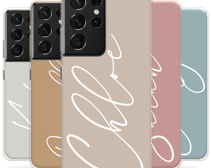 Personalised phone case for Samsung with initials and custom name soft silicone Galaxy S7 S8 S9 Plus S10eFather's Day