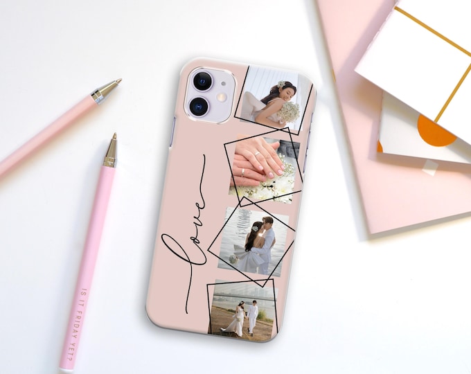 PERSONALISED phone case name initial collage hard plastic phone case cover for apple iphone 5 5s 6 7 8 11 Pro Xs XR Xs MAXFather's Day