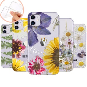 PERSONALISED phone case initials name silicone flowers cover for apple iphone SE 7 8 X Xs max Xr 11 Pro Max iPhone 12 Pro Max Christmas gift