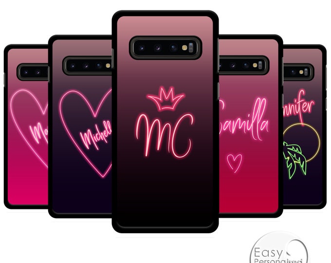 PERSONALISED phone case Samsung S10 name initials plastic phone case cover for Samsung Galaxy S8 S9 S10 S10+Father's Day